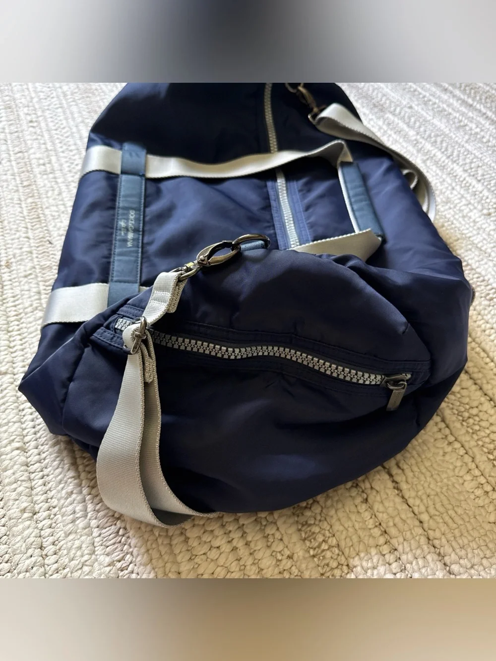 Dolce & Gabbana Navy Blue Medium Sz Heavy Nylon Duffle Bag Large Zipper